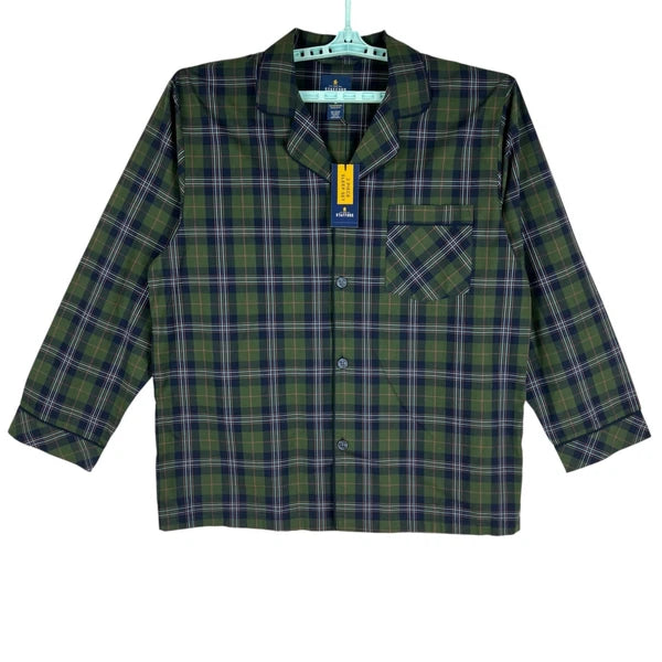 Stafford Men's Regular Fit Olive Plaid 2 Pieces Sleepwear Set Size XL Olive NWT