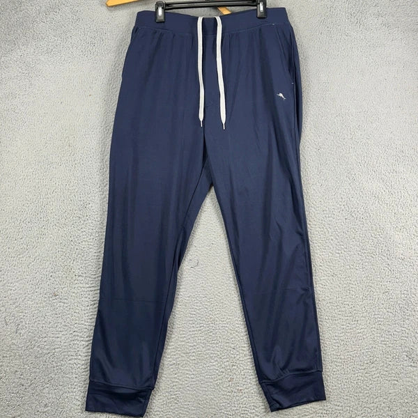 Tommy Bahama Island Sleepwear Mens 2 Piece Pajama Set Large Grey Blue Jogger NEW