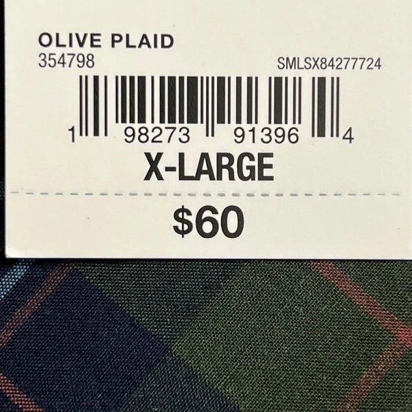 Stafford Men's Regular Fit Olive Plaid 2 Pieces Sleepwear Set Size XL Olive NWT