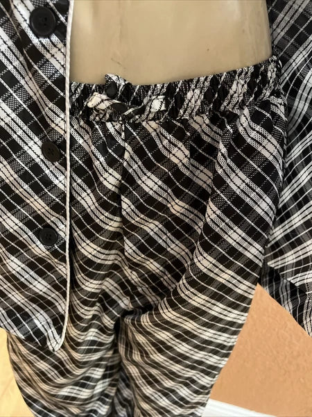 Steve Harvey Black & White Plaid  Men's   2 Pc Pajama Set  NWTS yb2