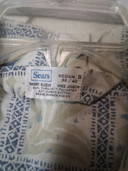 VTG Sears Men's Pajama Set Shorts and Button Down Casual Grandpa Y2K Size Medium