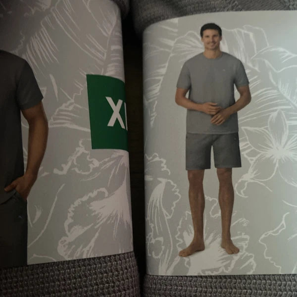 Tommy Bahama Mens T-shirt & shorts set XL Grey Extra Large Pj’s Lounge Sets
