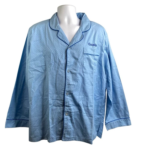 Pajamagram Men’s Blue Grandpa Pajama Set Size XL Sleepwear Father’s Day Cozy