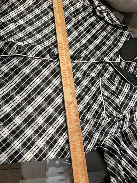 Steve Harvey Black & White Plaid  Men's   2 Pc Pajama Set  NWTS yb2