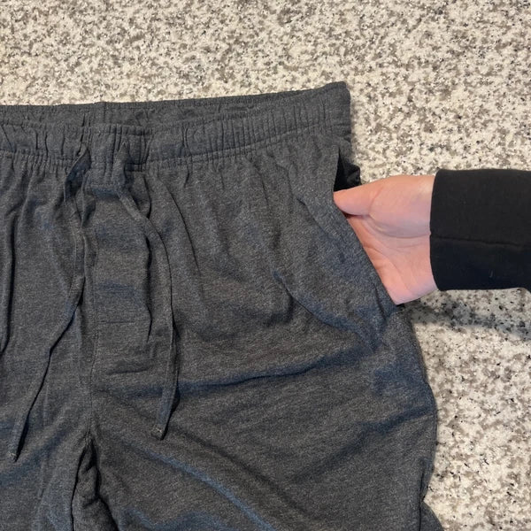 Sonoma Sleepwear 2 Piece Men Size L Dark Gray, Long Sleeve, Pockets,buttons.