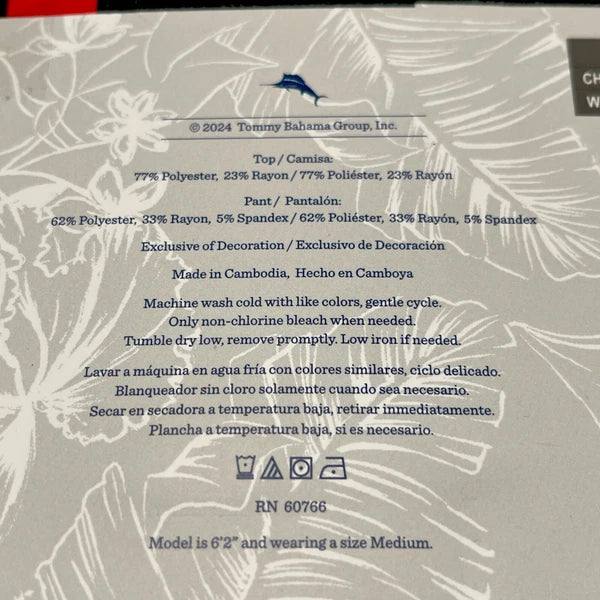 Tommy Bahama Pajamas Blue & Grey Men’s lounge Set Pants Shirt Thermal-Sz.Medium