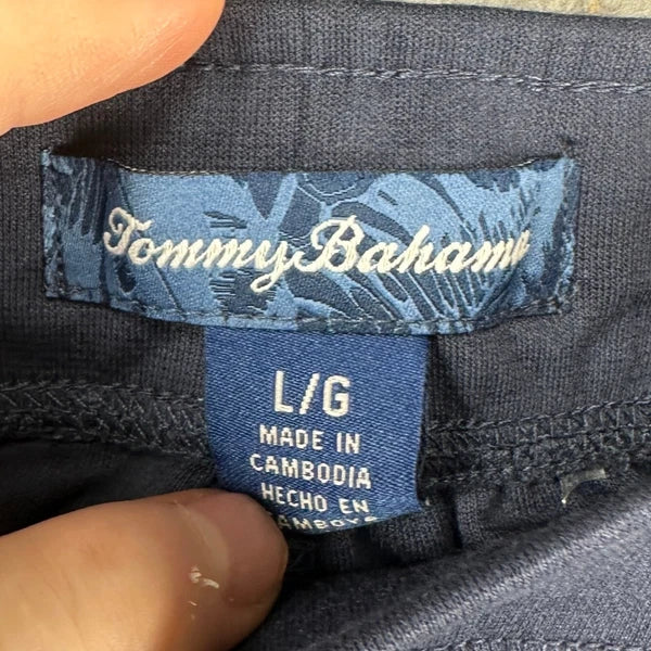 Tommy Bahama Island Sleepwear Mens 2 Piece Pajama Set Large Grey Blue Jogger NEW