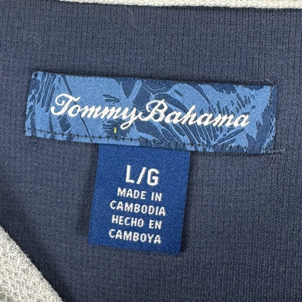 Tommy Bahama Island Sleepwear Mens 2 Piece Pajama Set Large Grey Blue Jogger NEW