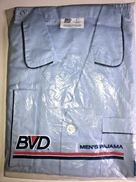 Vintage BVD Men's Pajama Set. NEW, Size C (Large) Adjustable Waist, Open Package