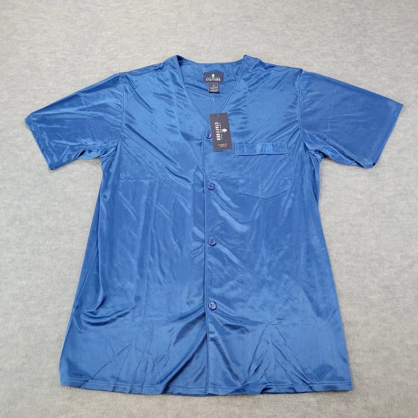 Stafford Pajama Set Satin Star Sapphire Sleepwear S/S Shirt & Shorts Mens M NWT