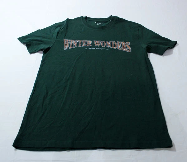 Reserved Men's Short Sleeve Winter Wonders Graphic Pajama Set AC2 Green Small