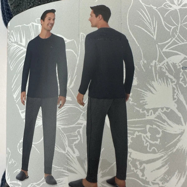 Tommy Bahama Pajamas Men's XXL Blue Grey Waffle Lounge Set Pants Shirt Thermal