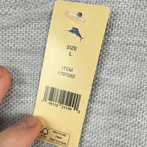 Tommy Bahama Island Sleepwear Mens 2 Piece Pajama Set Large Grey Blue Jogger NEW