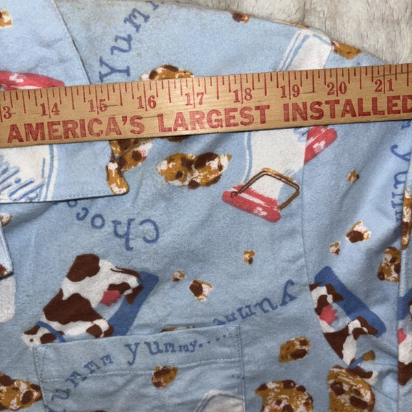 Vintage 90’s ESLEEP Pajamas Set Sz XL Cows Milk Cookies New Pants Top Loungewear