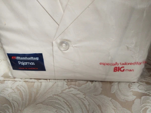 Vintage Munsingwear Pajama Set Lt Beige USA Men's Sz 5XL 62-64 chest BIG Man NOS