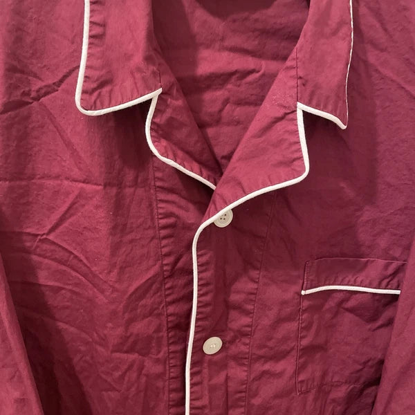 Vintage State O Maine Pajama Set Mens XLarge Burgundy W/White Trim 100% Cotton