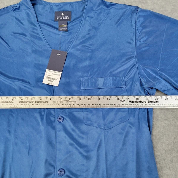 Stafford Pajama Set Satin Star Sapphire Sleepwear S/S Shirt & Shorts Mens M NWT