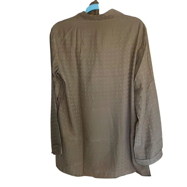 Vintage Mens Pajama Set Size 48 Tan 3 Piece Pockets Belted Pure Silk Italy