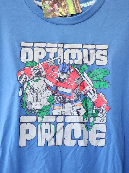 Transformers Mens Optimus Prime Blue Grey Printed Long Sleeve Pyjama Set Size M