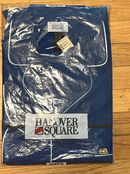 VTG NIP Hanover Square Pajamas Long Sleeve Top & Pants Blue XL