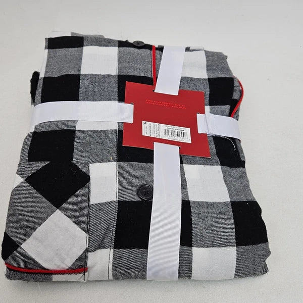 Target Wondershop Christmas Wht Buffalo Checker Pajama Set Men's Size Medium 2Pc