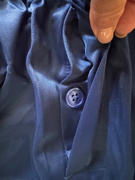 Satin TRICOT 2 Pc Pajama Set Navy Mens L LS Top W/Pull on Bottoms John BLAIR