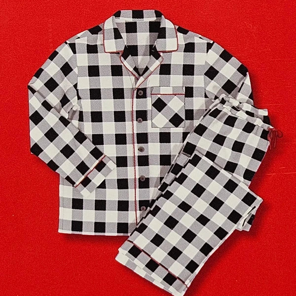 Target Wondershop Christmas Wht Buffalo Checker Pajama Set Men's Size Medium 2Pc