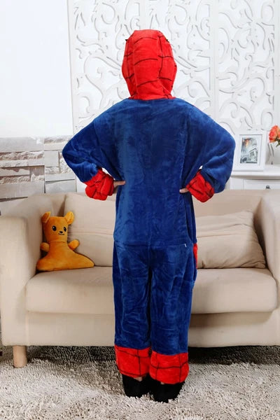 Spiderman Pajamas Jumpsuit Cosplay Superhero Adult Kid Sleepwear Nightgown Dress