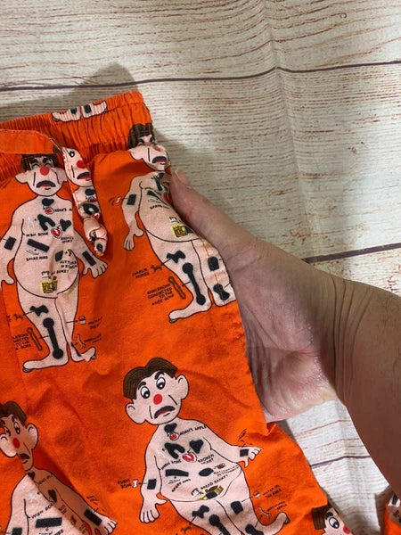 Vintage Hasbro Men's 2001 Orange Operation Pajama Set Y2K - Large