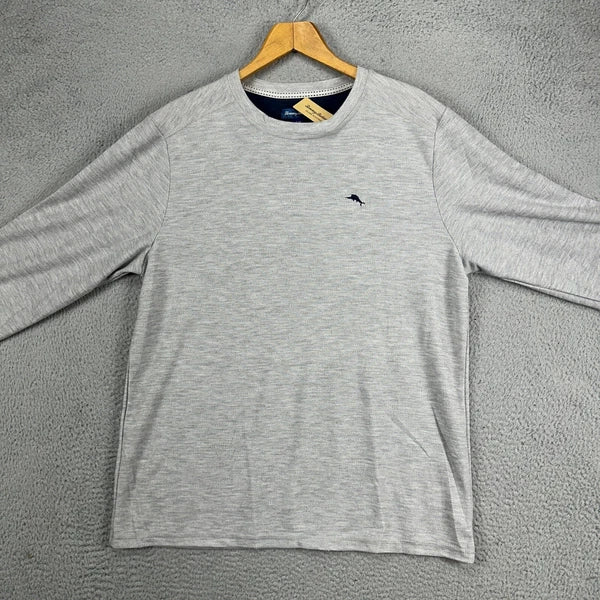 Tommy Bahama Island Sleepwear Mens 2 Piece Pajama Set Large Grey Blue Jogger NEW