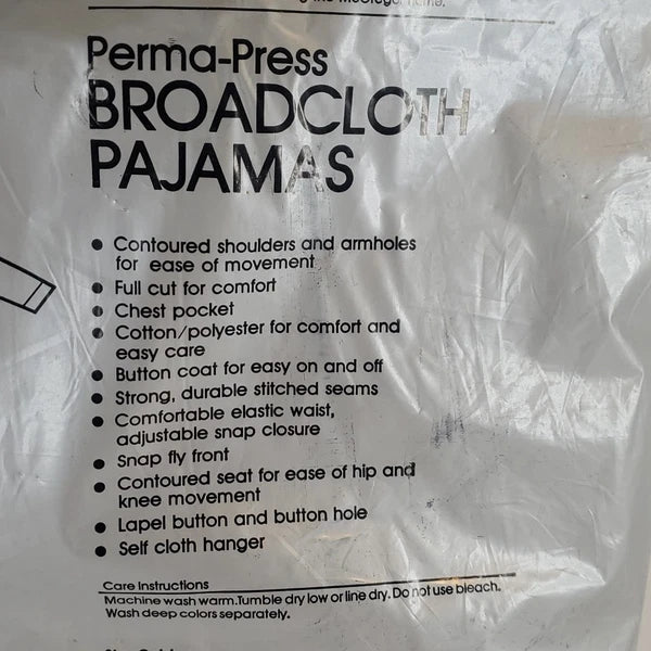 VTG McGregor international collection Long Sleeve blue 2 piece Pajama Set Medium