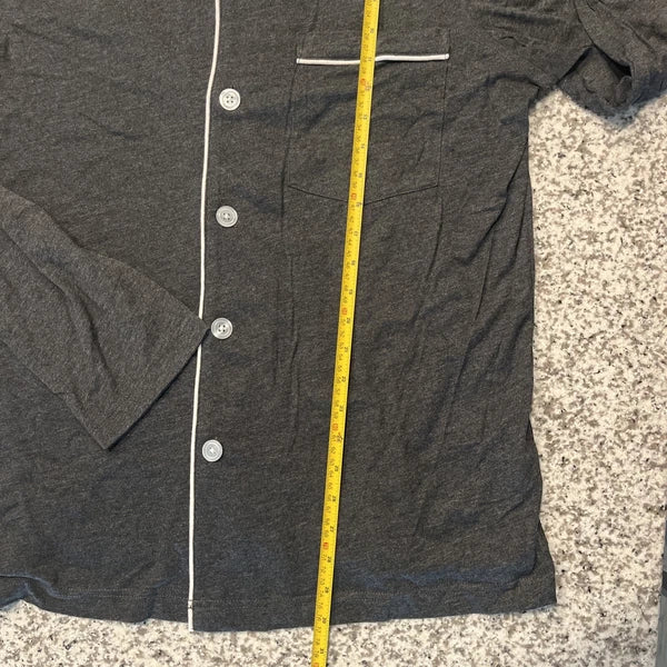 Sonoma Sleepwear 2 Piece Men Size L Dark Gray, Long Sleeve, Pockets,buttons.