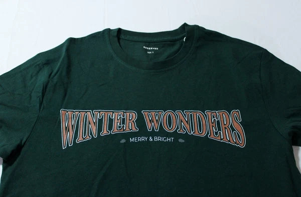 Reserved Men's Short Sleeve Winter Wonders Graphic Pajama Set AC2 Green Small
