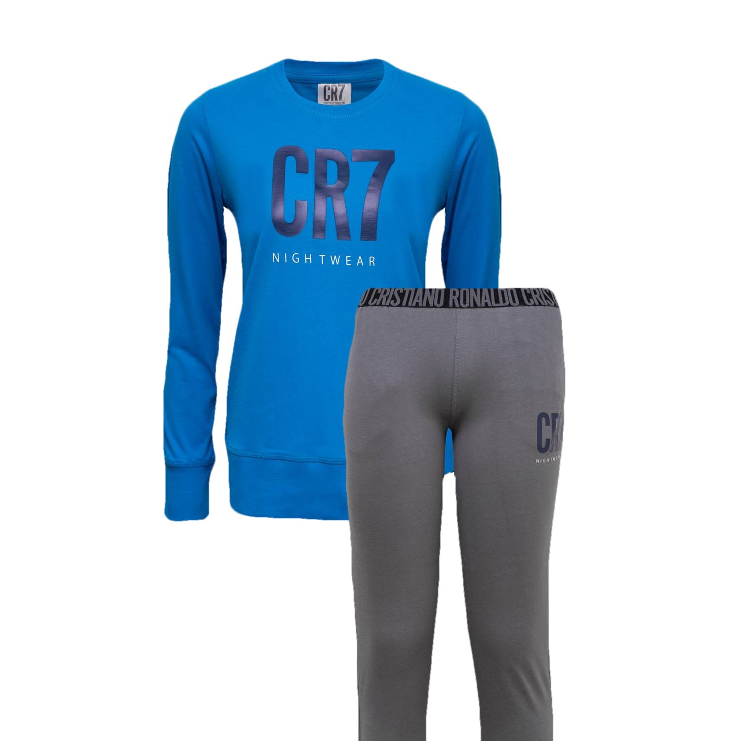 CR7 Boys Pyjama Long Sleeve Top & Bottoms Breathable Cotton Lounge Set