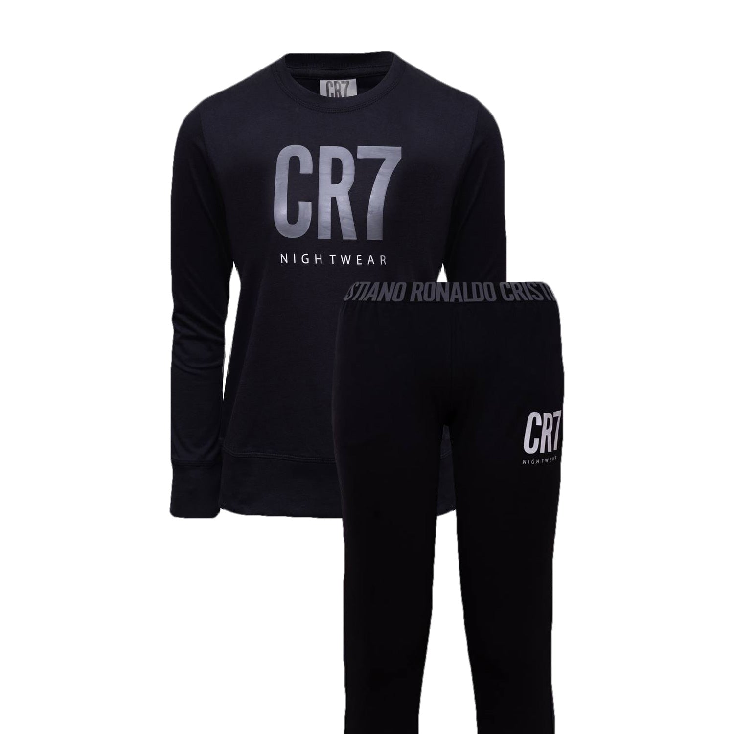 CR7 Boys Pyjama Long Sleeve Top & Bottoms Breathable Cotton Lounge Set