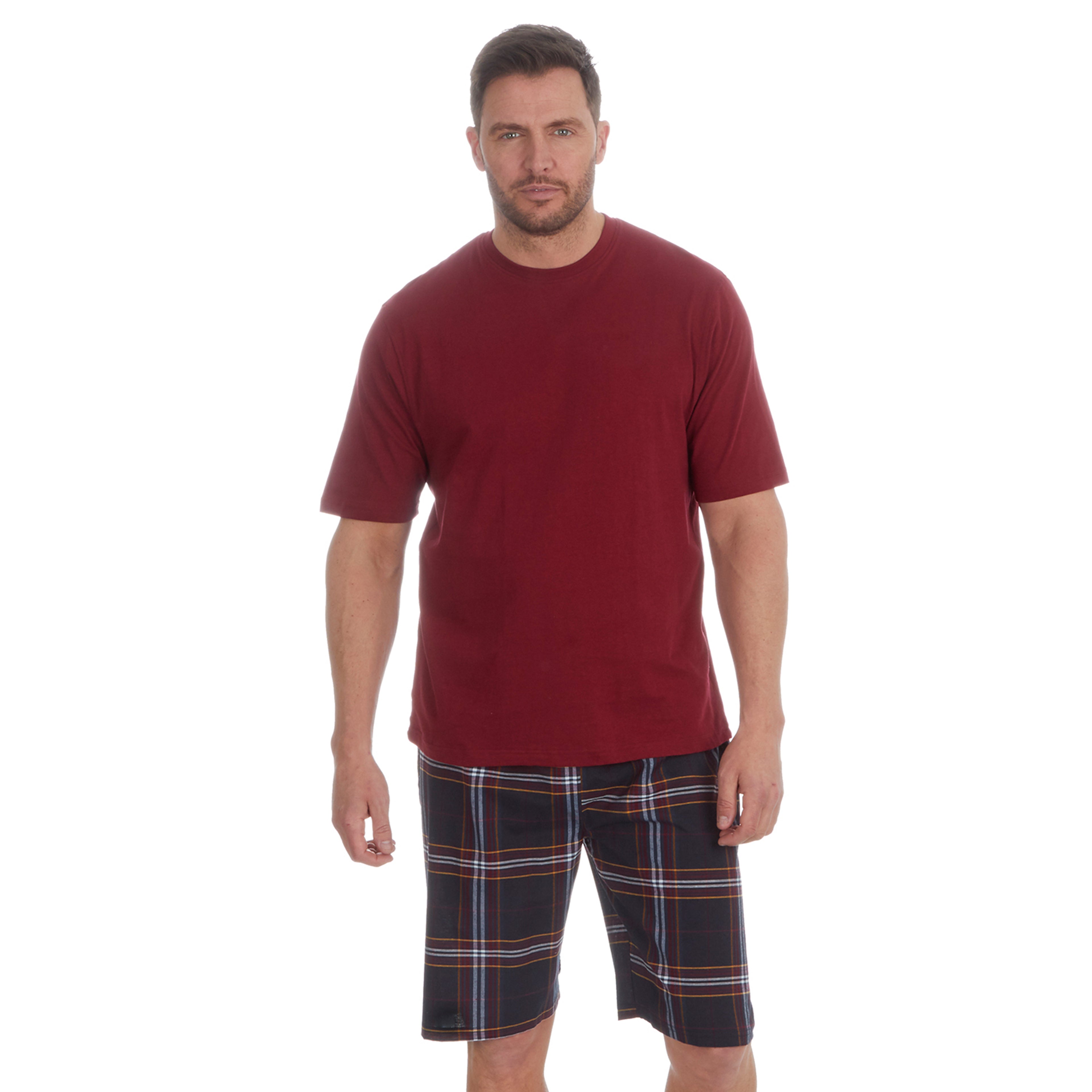 Mens Shorty Pyjamas T-Shirt and Shorts Pyjama Set Summer Medium Large XL XXL UK