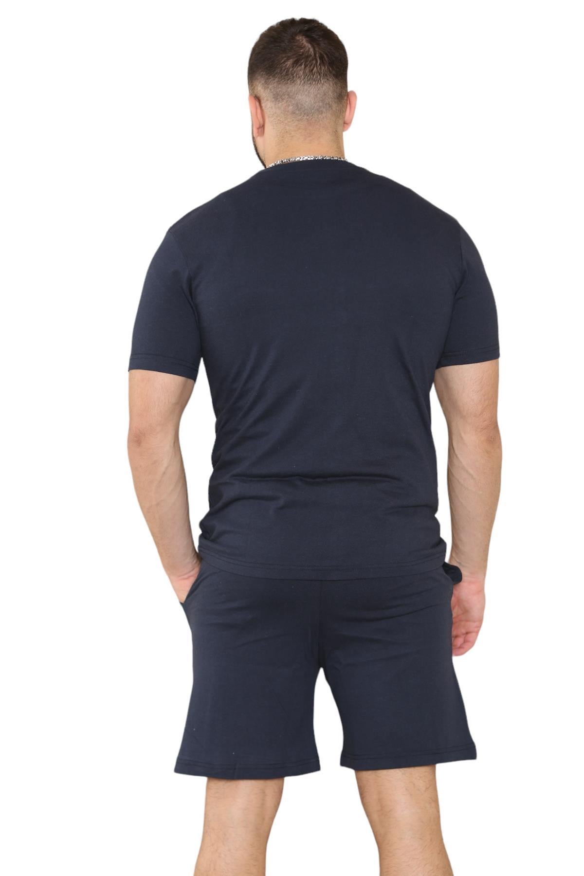 2 Pack Mens Pyjamas T Shirt Shorts Set Nightwear Loungewear Short Sleeve Pjs