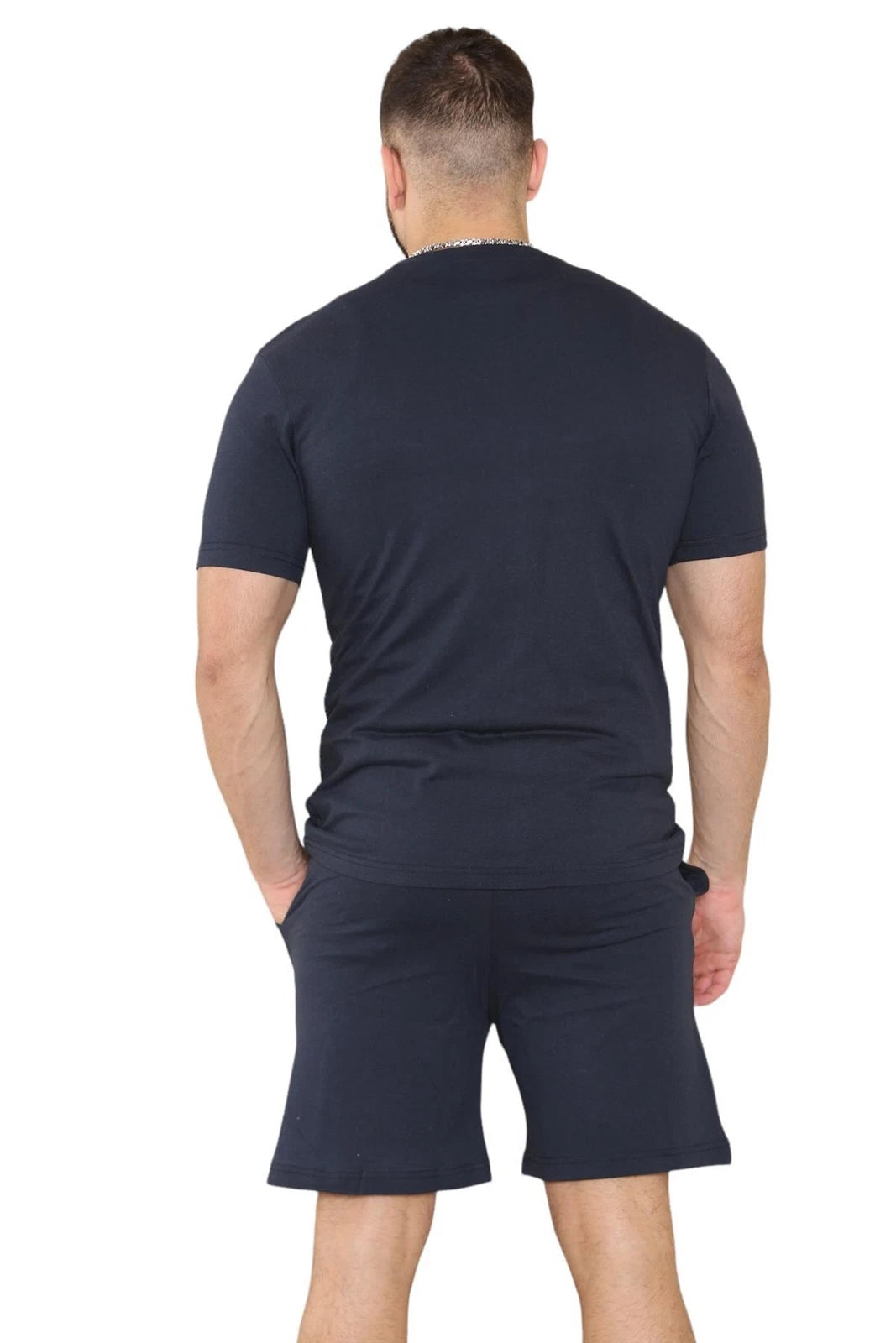 2 Pack Mens Pyjamas T Shirt Shorts Set Nightwear Loungewear Short Sleeve Pjs