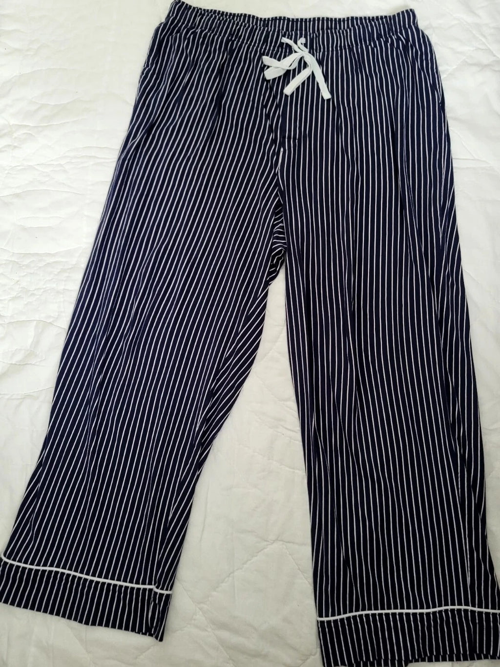 Pajamagram Pajamas Mens XL Blue Striped Sneezy Sleep Set Stretch Cotton New