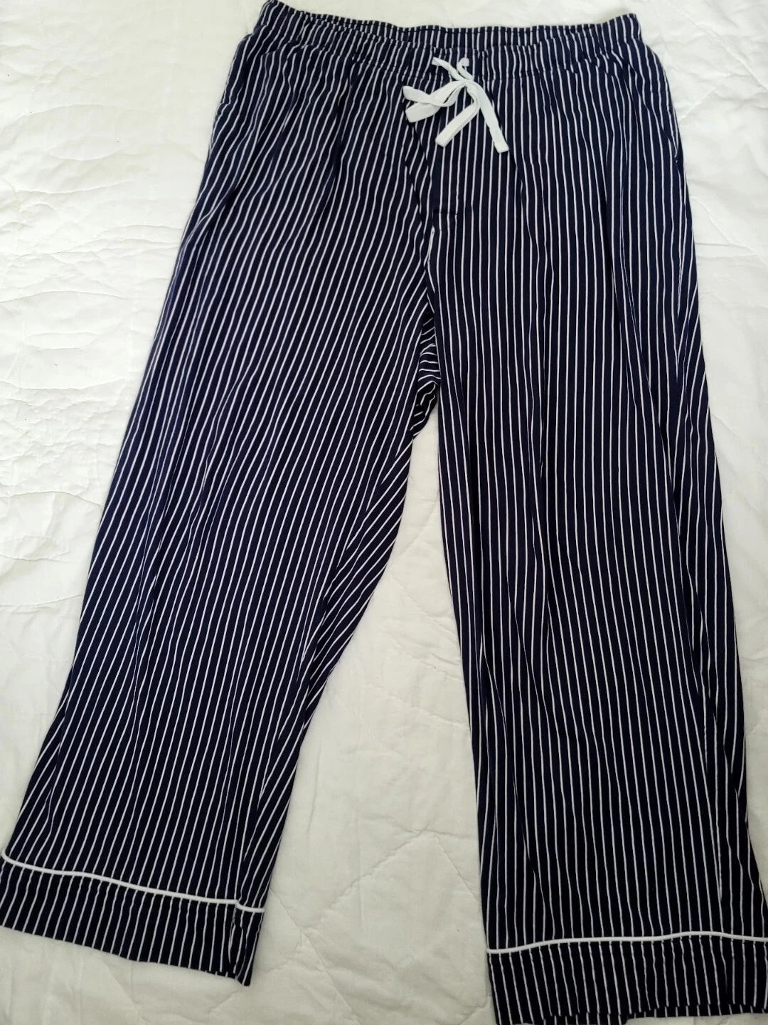 Pajamagram Pajamas Mens XL Blue Striped Sneezy Sleep Set Stretch Cotton New