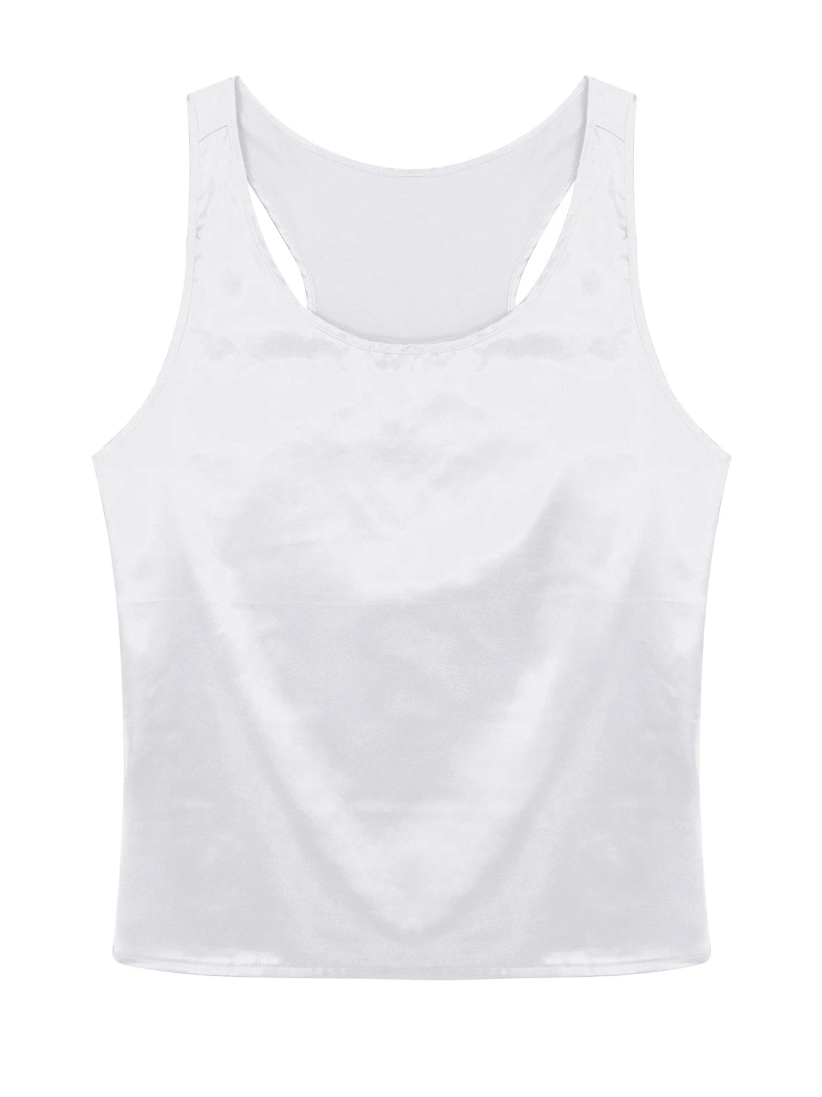 Mens Satin Pajamas Set Sleeveless Tank Top with Shorts Sleepwear Nightwear