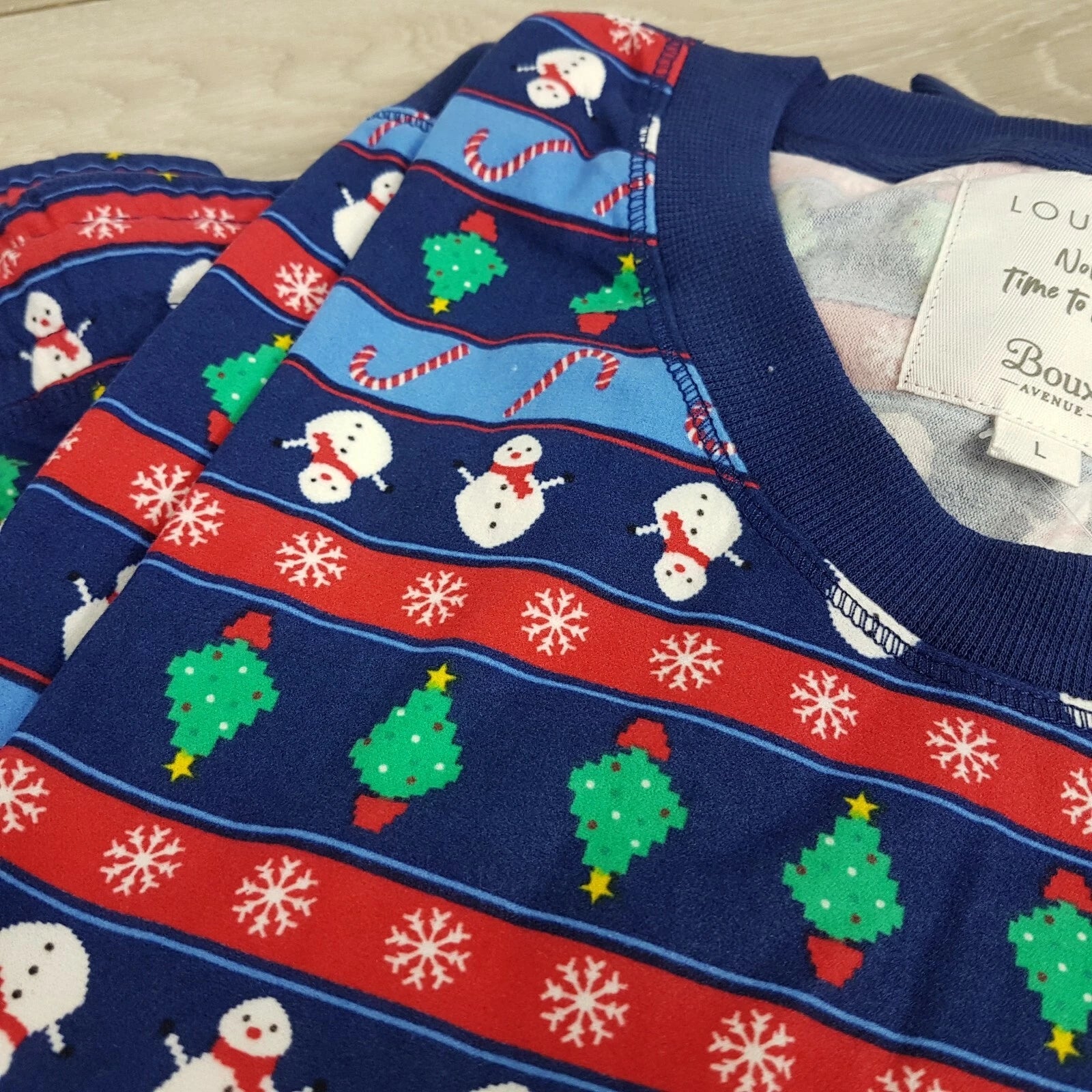 NEW Boux Avenue Multi Festive Mens PYJAMA SET Lounge Christmas Print LARGE A751