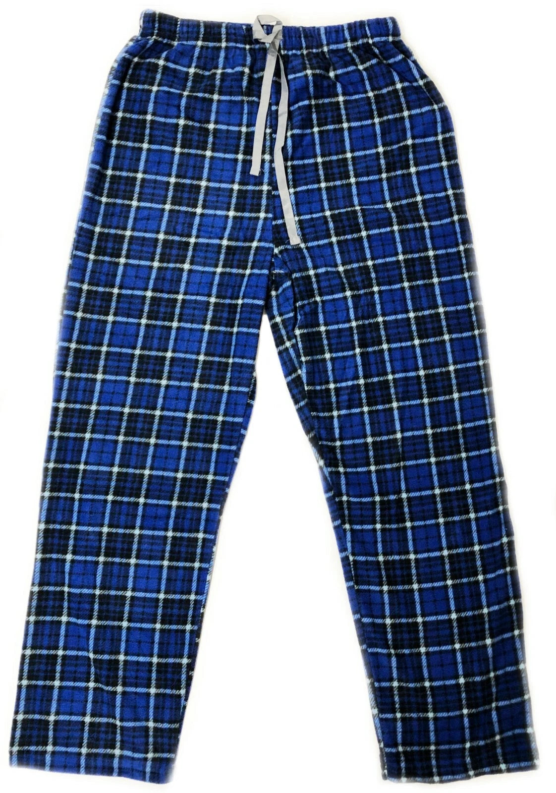 Men's Long Sleeve Pajama Lounge Set Comfortable PJ's Soft Fleece Plaid Sleepwear