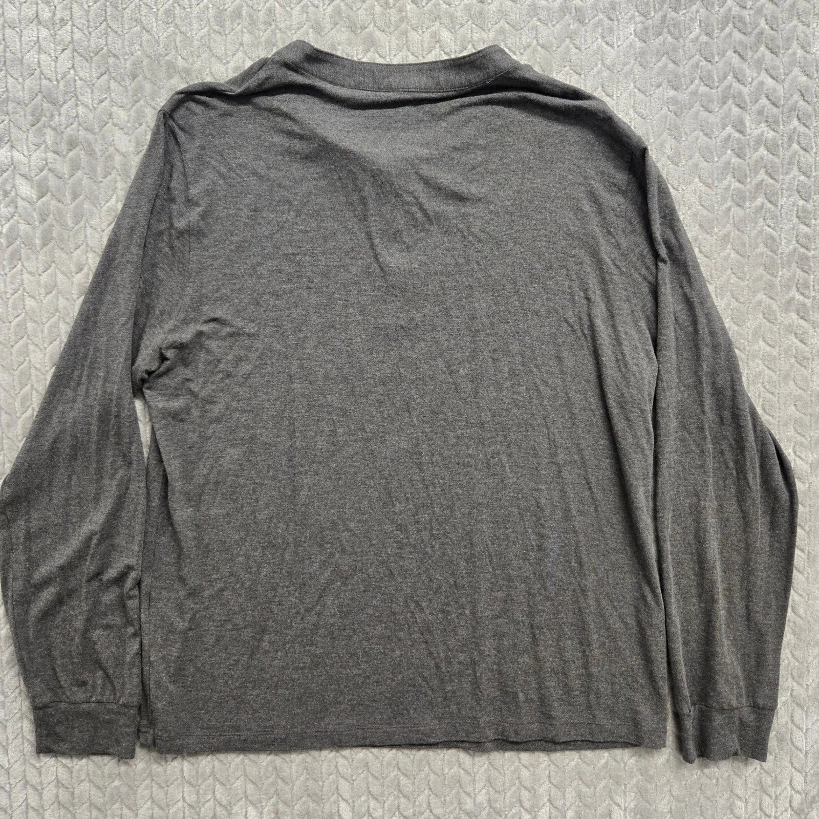 Eberjey Henry Mens Gray Modal Blend Lounge Pajama Set Henley Long Sleeve Medium