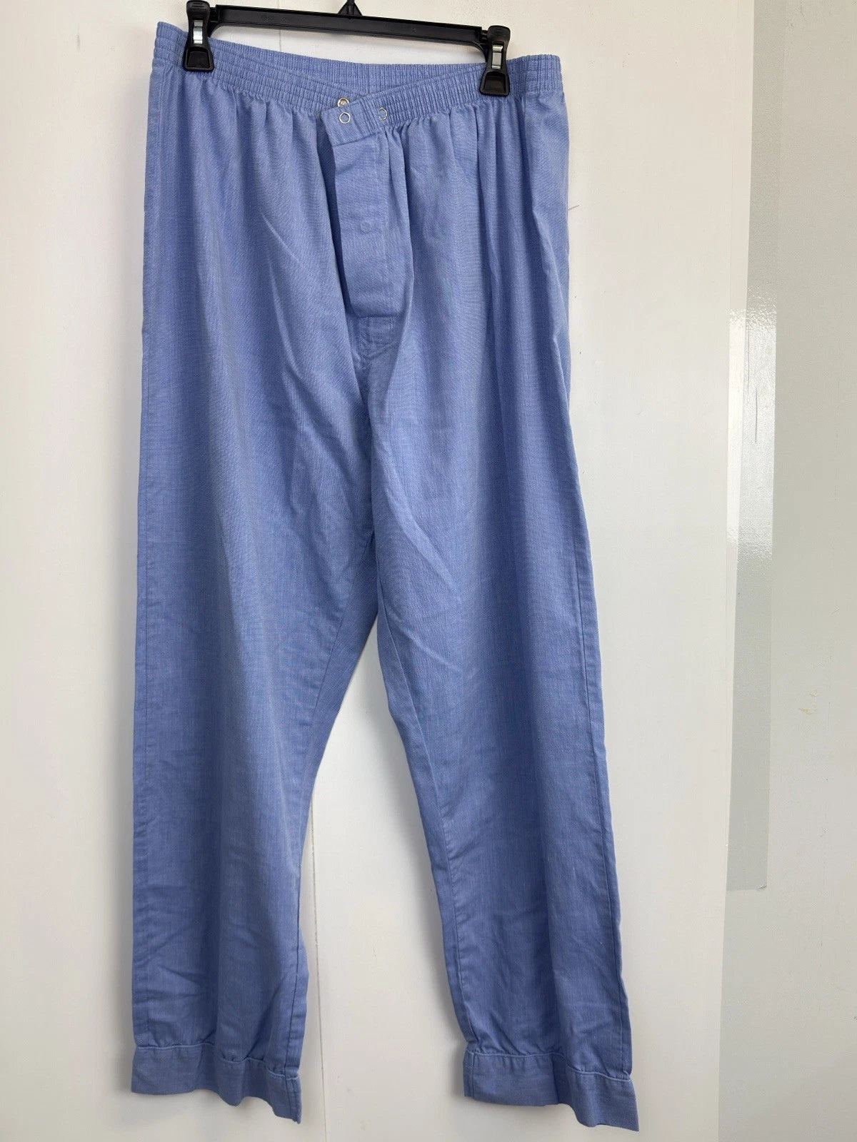 Hanes Ultimate Sleepwear Men's Size L 2-Piece Pajama Set Blue Button Front