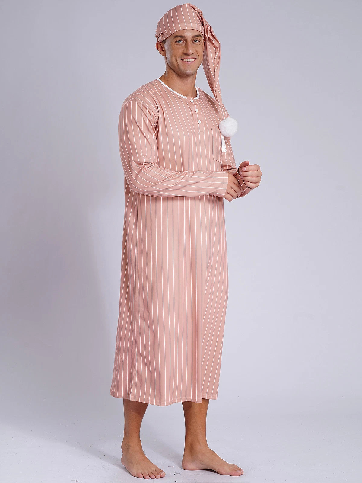 Mens Nightwear Sleeping Pajamas Halloween Nightgowns Arab With Hat Outfits Up