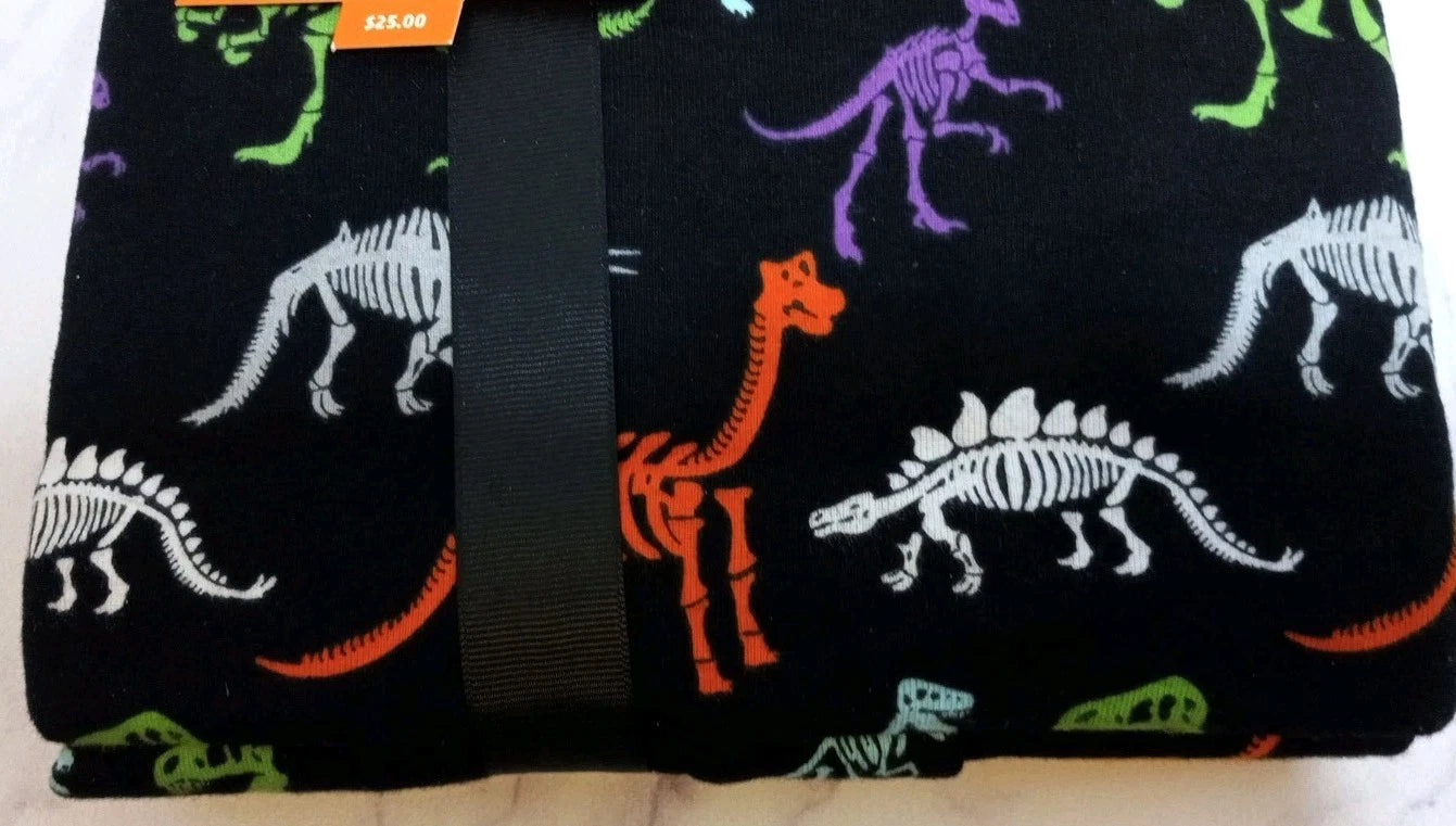 Hyde & Eek Men's 2 Piece Sleep Set Halloween Black With Dinosaurs Size Large NWT