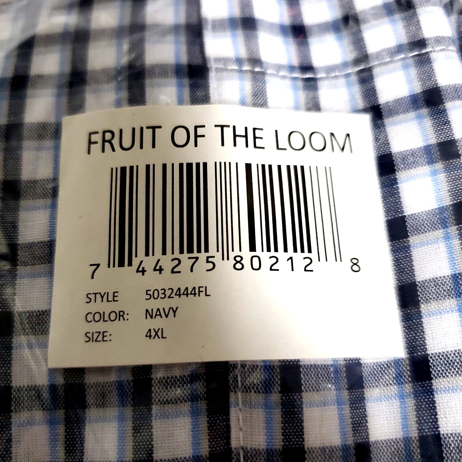 Fruit of the Loom Pajama Lounge Set Men Size 4XL Navy Plaid Check Drawstring NEW