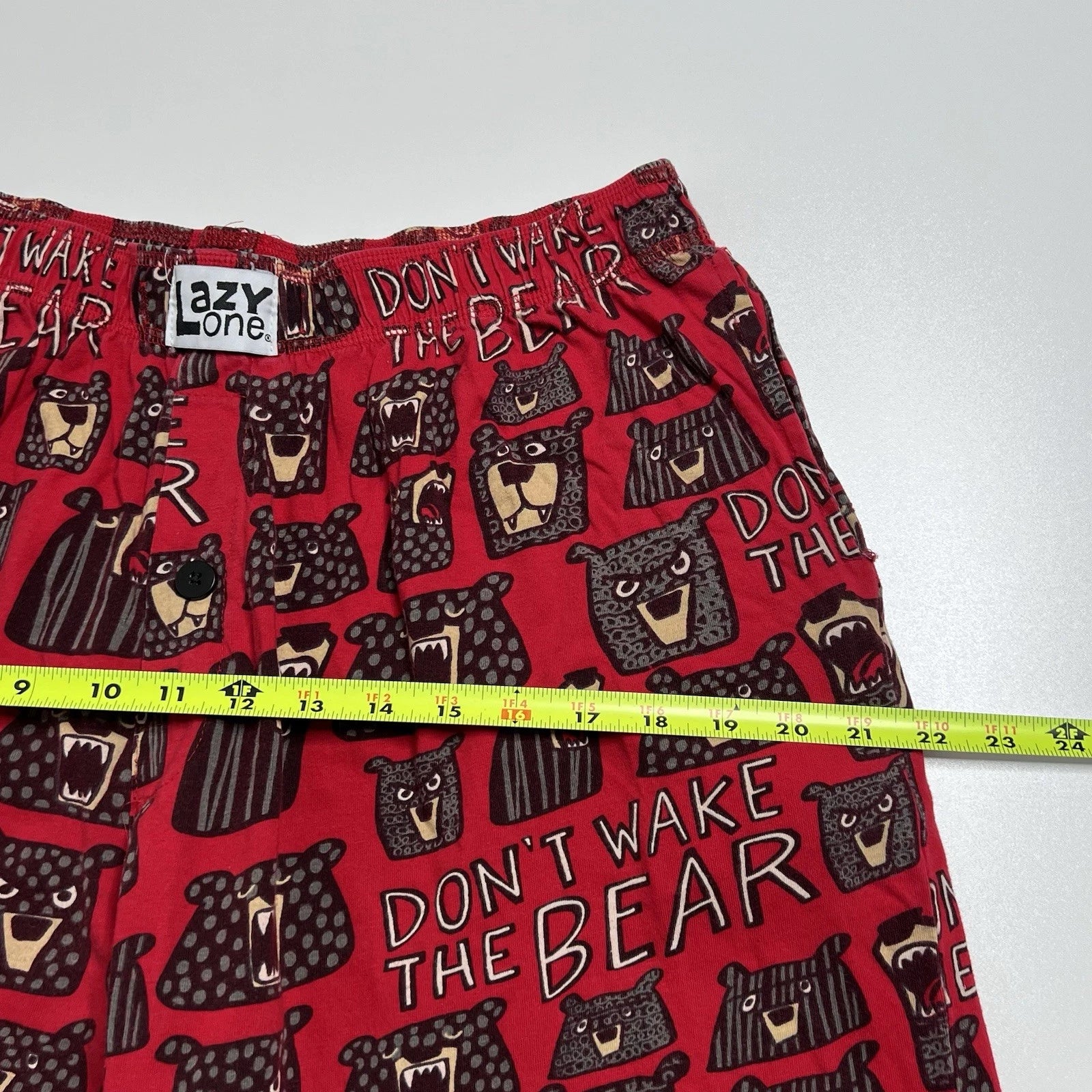 Lazy One Don’t Wake The Bear Mens Pajama Set, Pants and Shirt - Size L