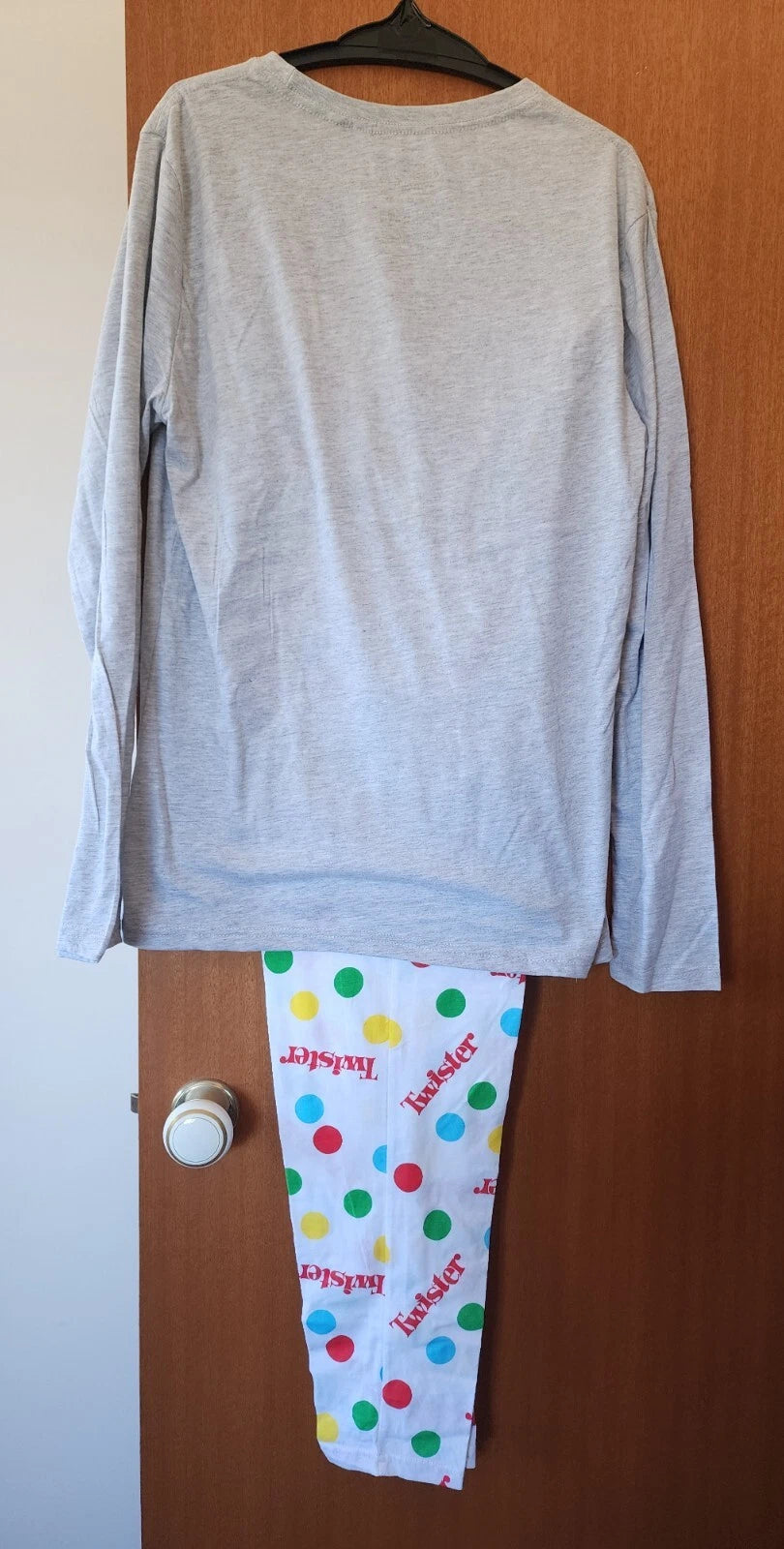 Hasbro Gaming Twister Mens Grey White Printed 2 Piece Pyjama Set Size M New